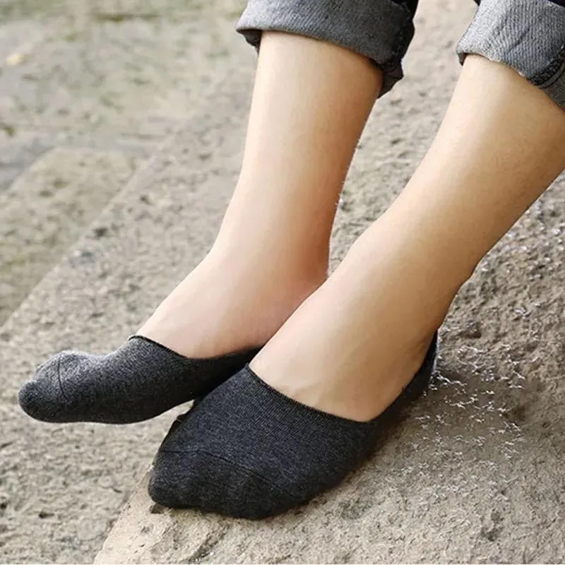 5 Pair Loafer Socks, Breathable Socks, Cotton Non-Slip Loafer Socks