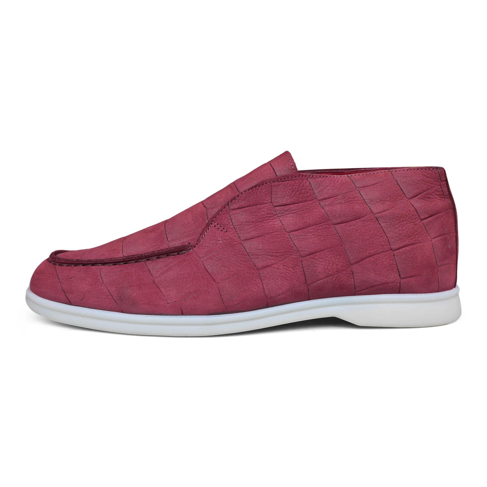 5514 - Burgundy Croc Faux Fur