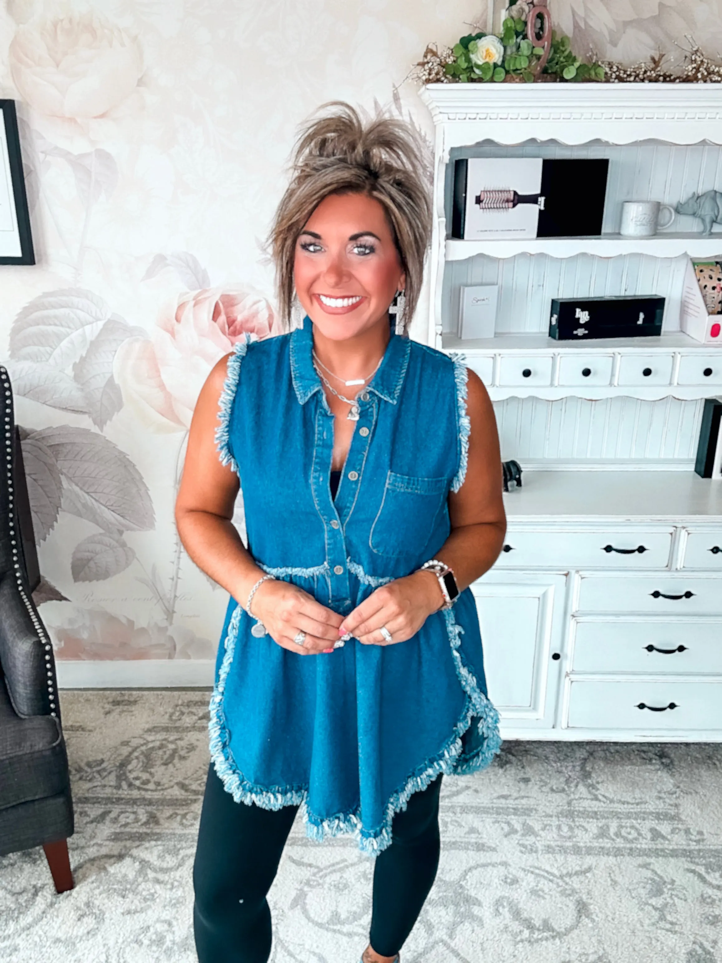 A Day Away Denim Tunic Dress