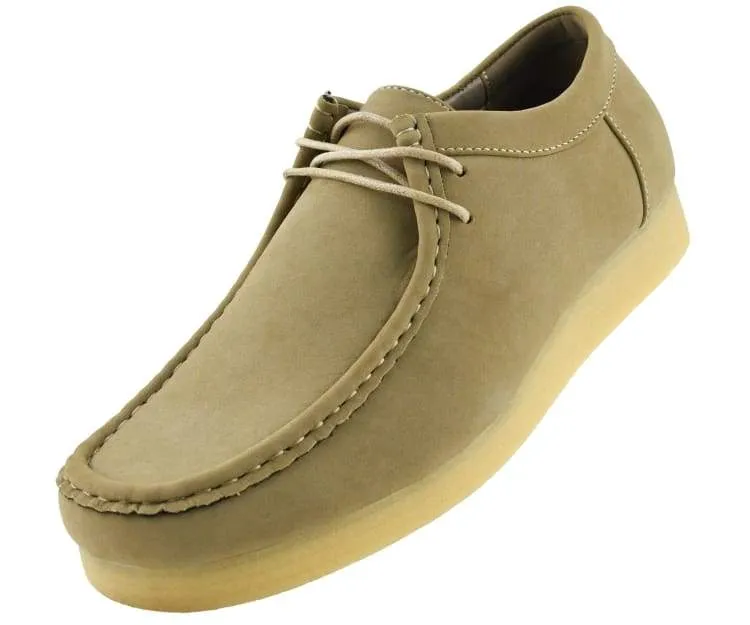 Amali Wallabee Style Men's Tan Suede Low Top