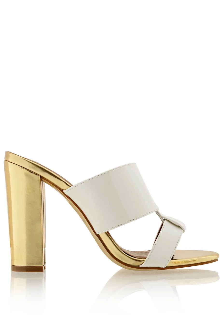 AMY White Gold Mules