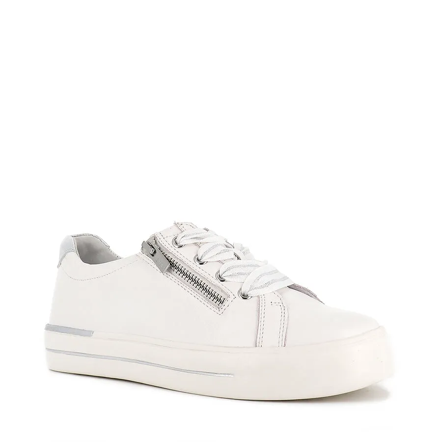 AUDRY W - WHITE SILVER LEATHER