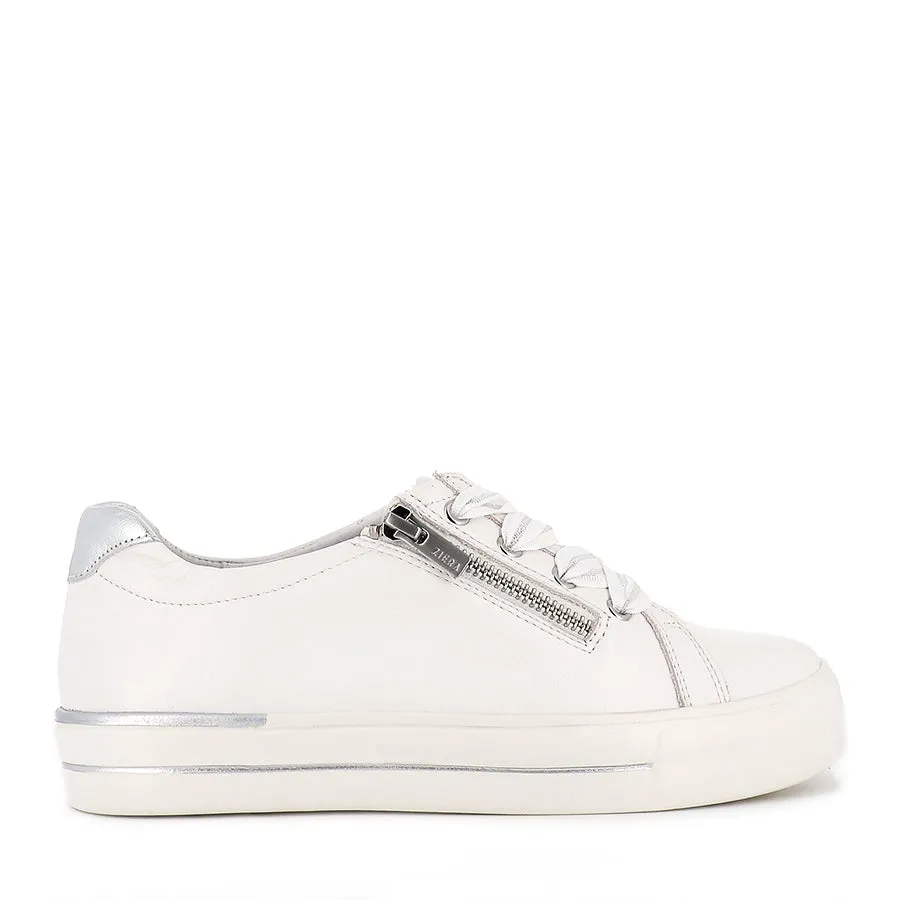 AUDRY W - WHITE SILVER LEATHER