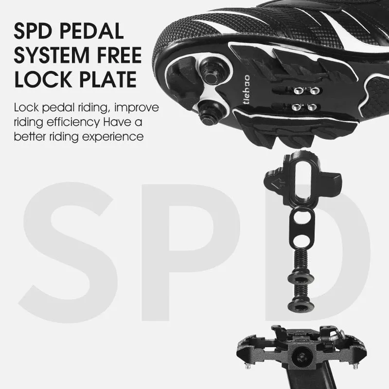 Bicycle Lock Pedal 2 In 1 With Free Cleat For SPD System MTB Road Bike Pedals Anti-slip Bearing Cycling Accessories