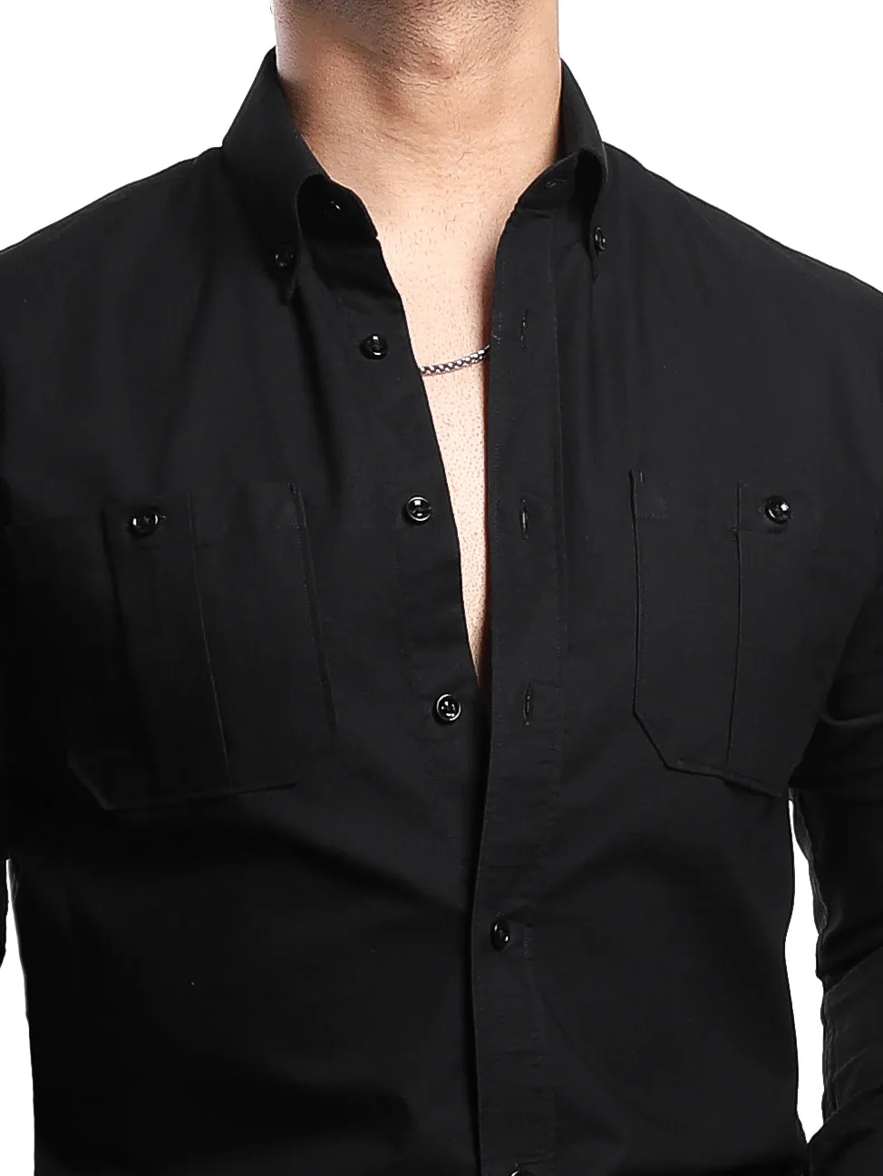 Black Oxford Button Down Shirt