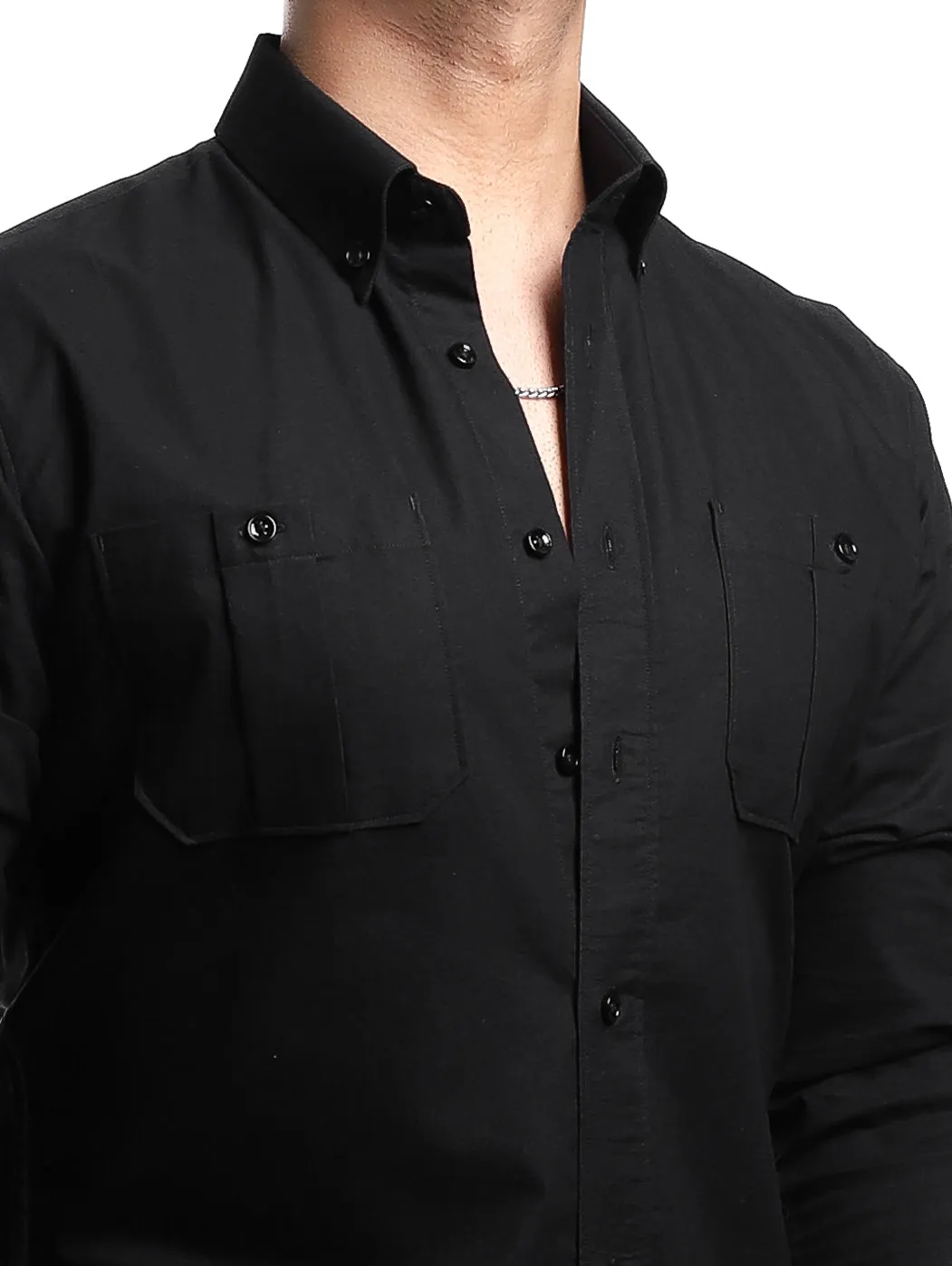 Black Oxford Button Down Shirt