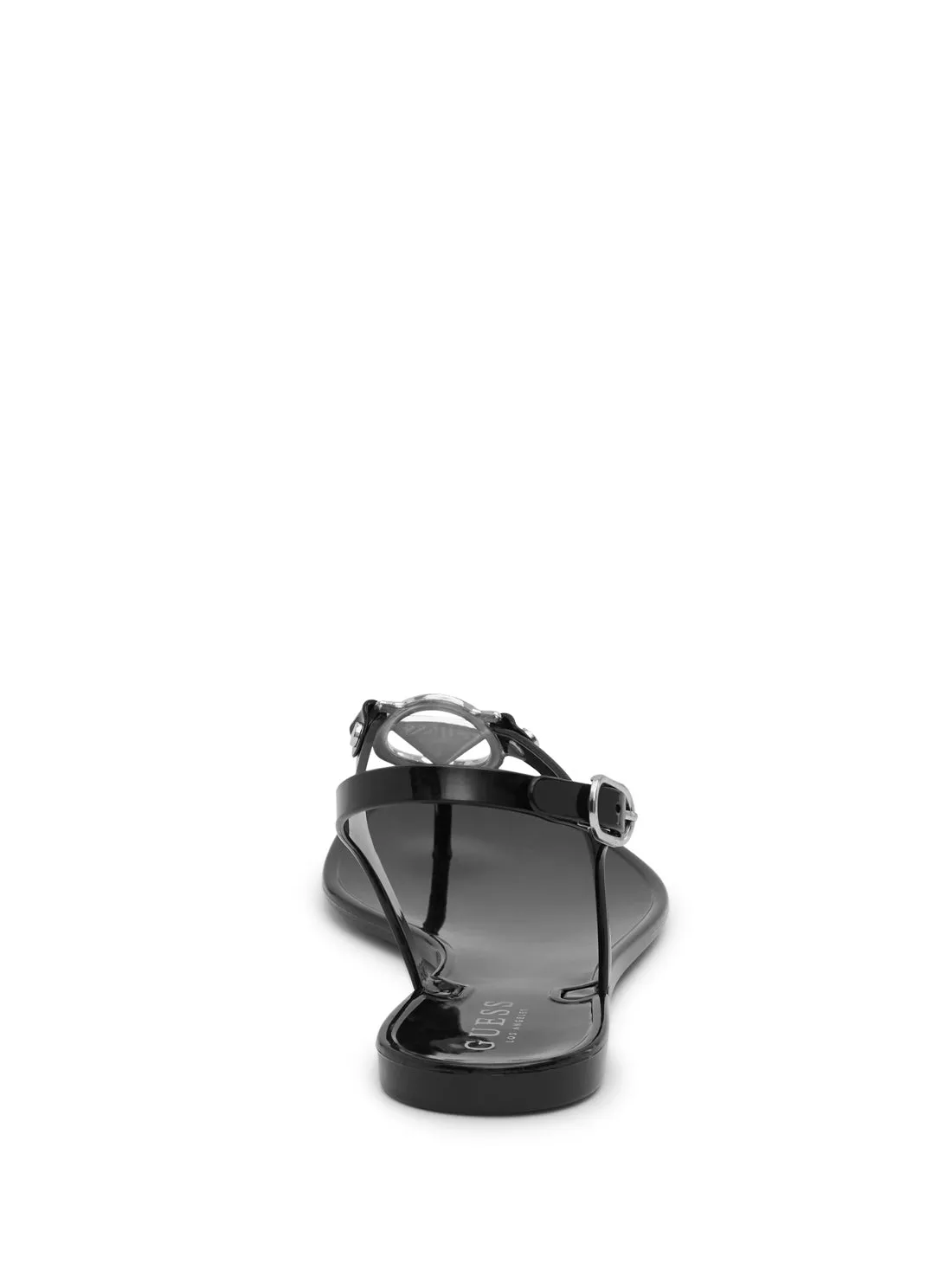 Black Replace Logo Sandals