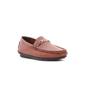 Boys Brown Formal Moccasin KD0299