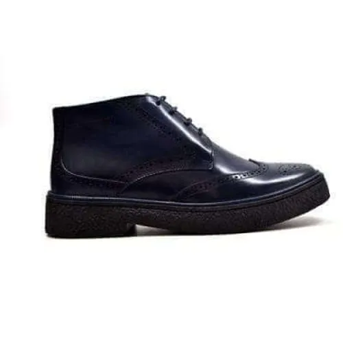 British Walkers Playboy Men's Navy Leather Wingtip Tpr