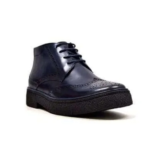 British Walkers Playboy Men's Navy Leather Wingtip Tpr