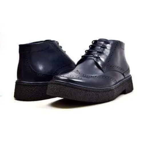 British Walkers Playboy Men's Navy Leather Wingtip Tpr