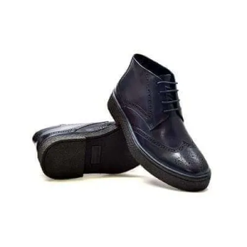 British Walkers Playboy Men's Navy Leather Wingtip Tpr