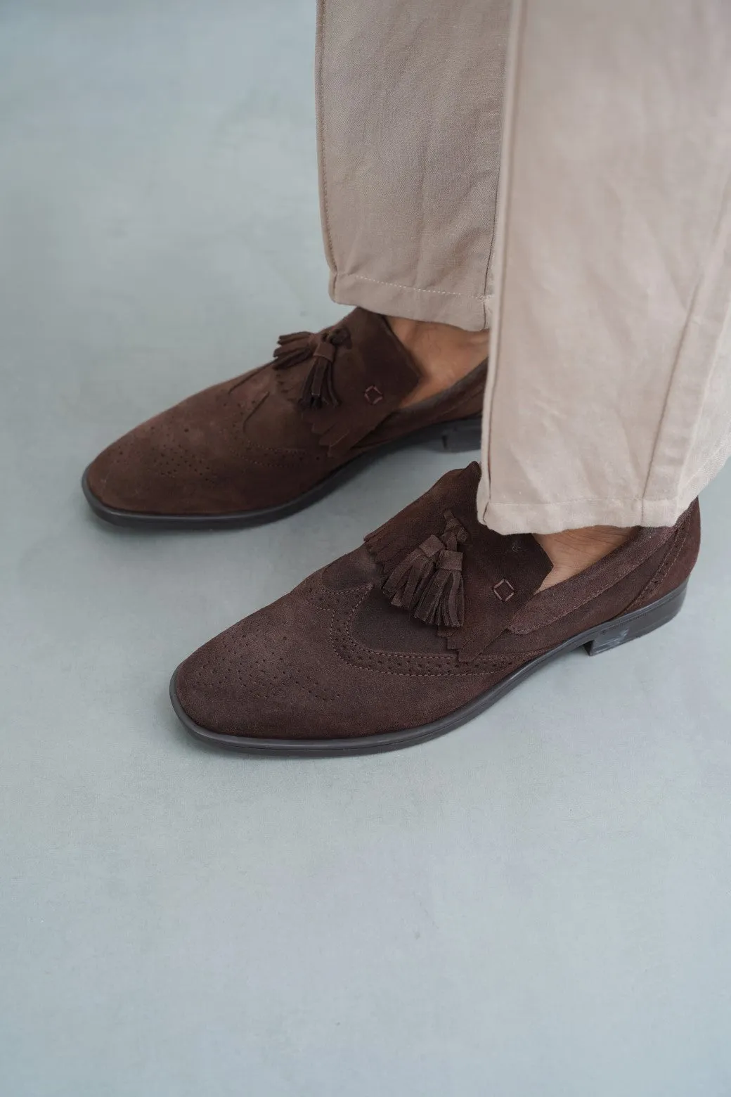 BROUGE LEATHER LOAFERS