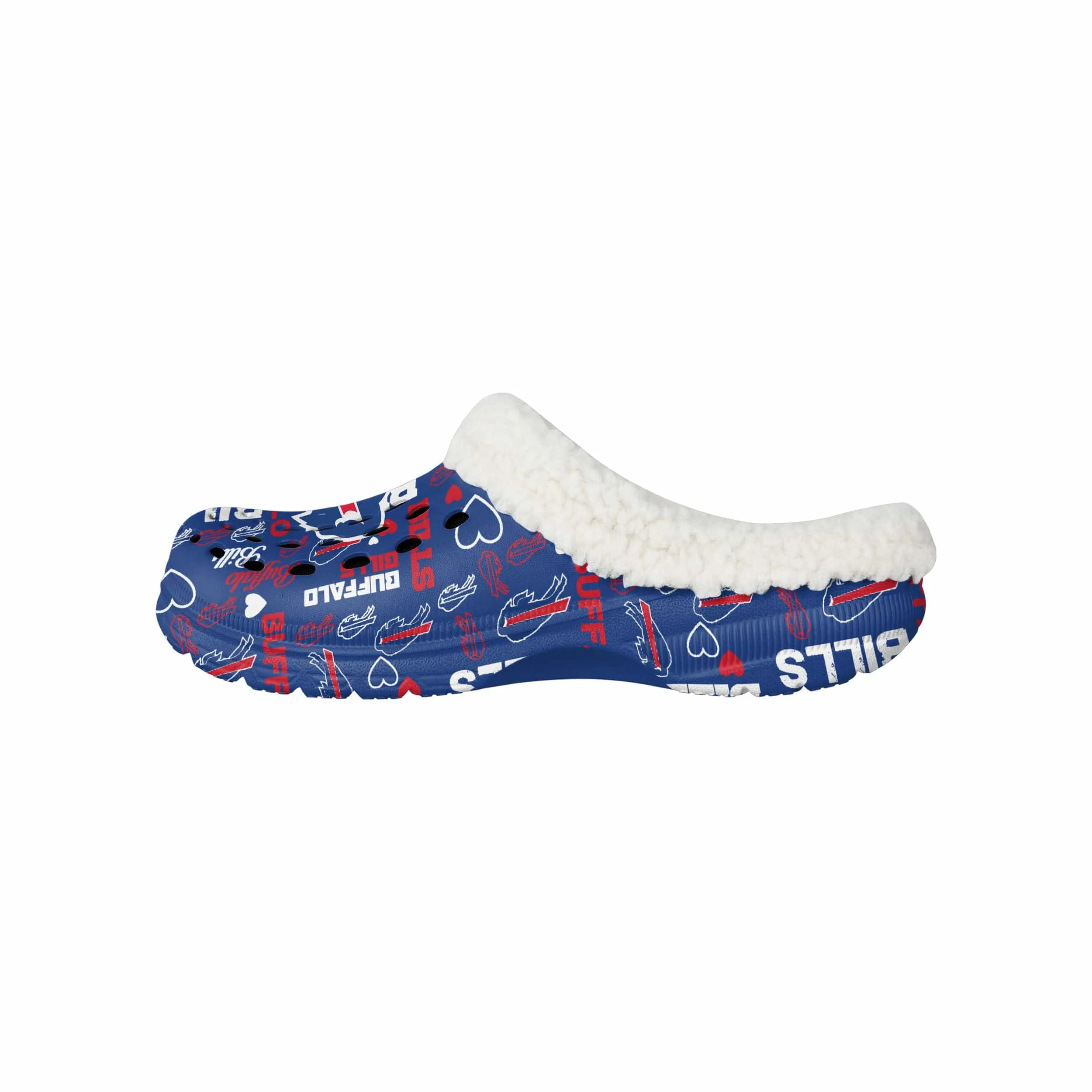 Buffalo Bills NFL Womens Sherpa Lined Logo Love Clog