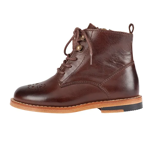 Buster Brogue Kids Boot Dark Brown Burnished Leather