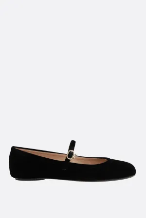 Carla Velvet Mary-Jane Flats