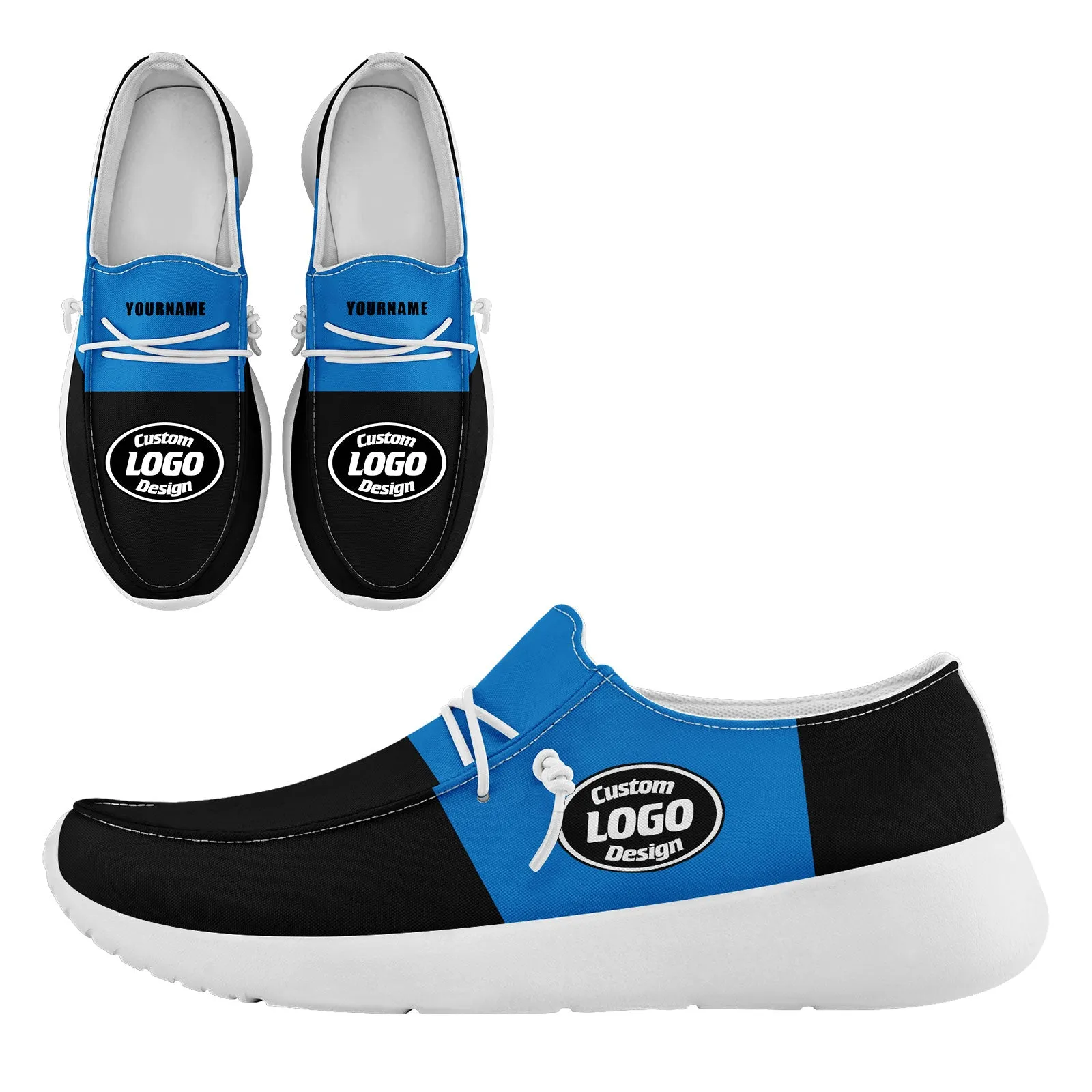 Custom Black Blue Carolina Sneaker Shoes Combo Offer Personalized Combo ZH-D020289-5