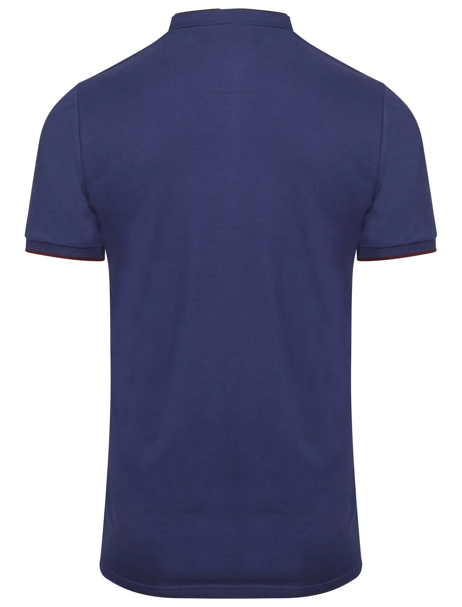 Erindale Granddad Collar Cotton Piqué Top in Deep Cobalt - Le Shark