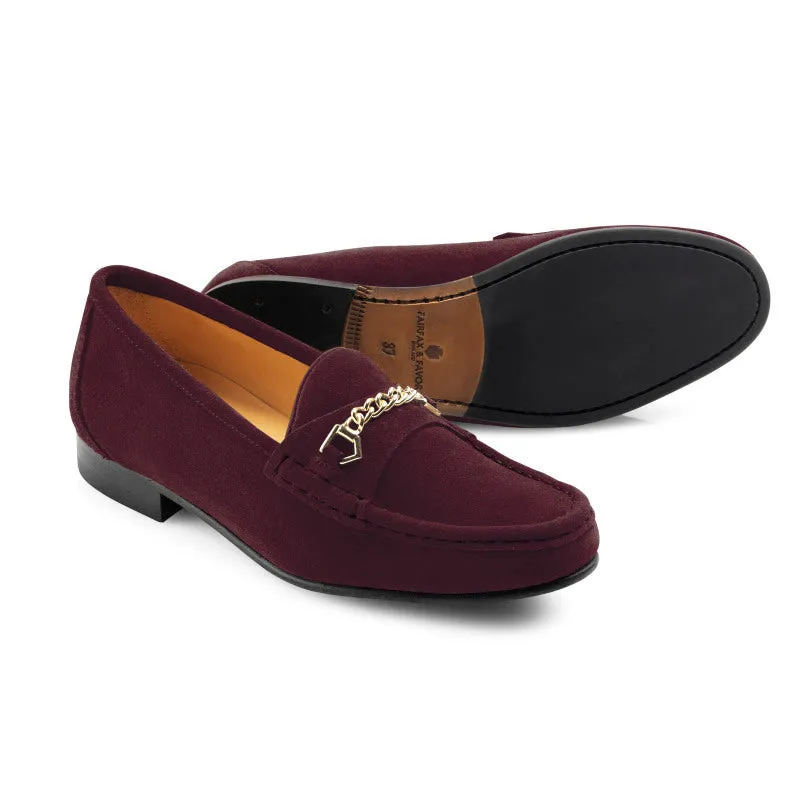 Fairfax & Favor Apsley Ladies Suede Loafer - Plum