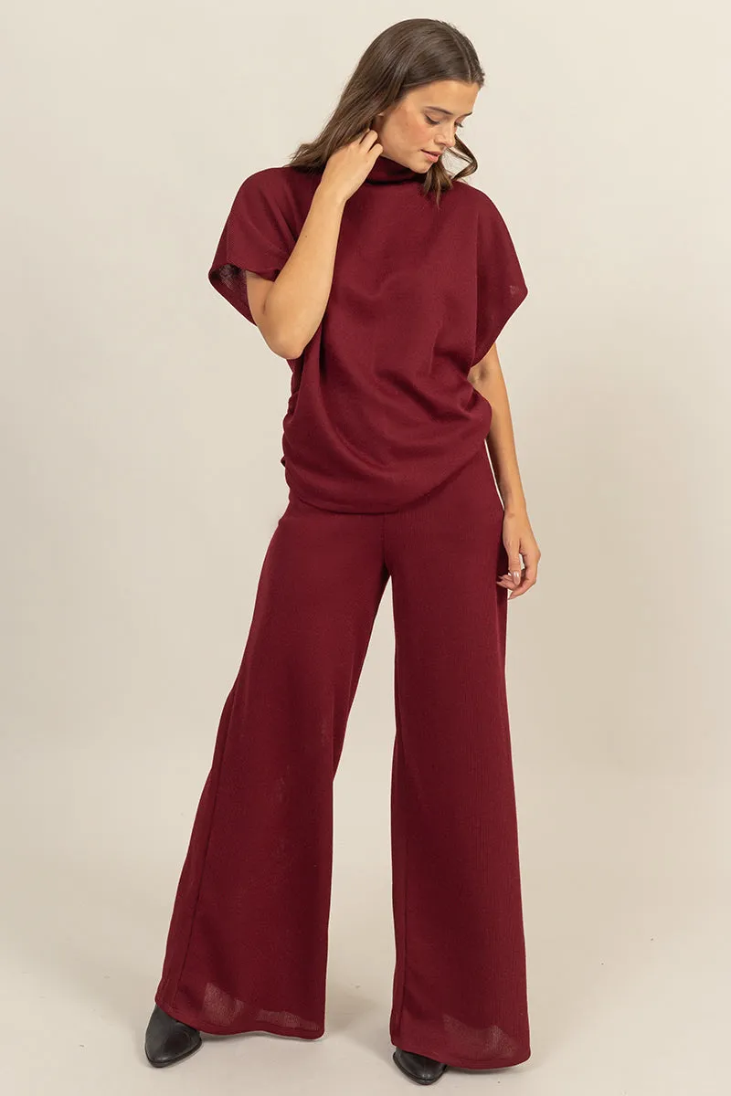 HF24F075-SET-DOLMAN SLEEVE TOP AND PANTS SET