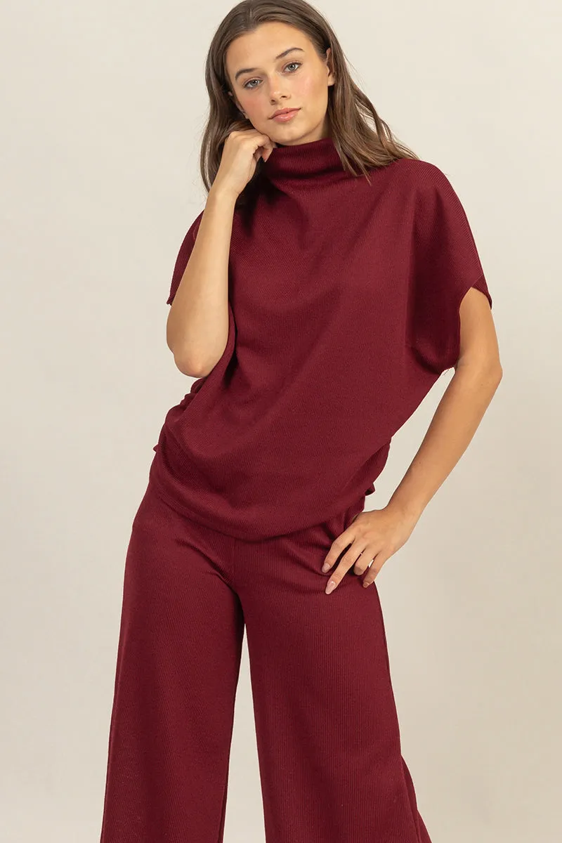 HF24F075-SET-DOLMAN SLEEVE TOP AND PANTS SET