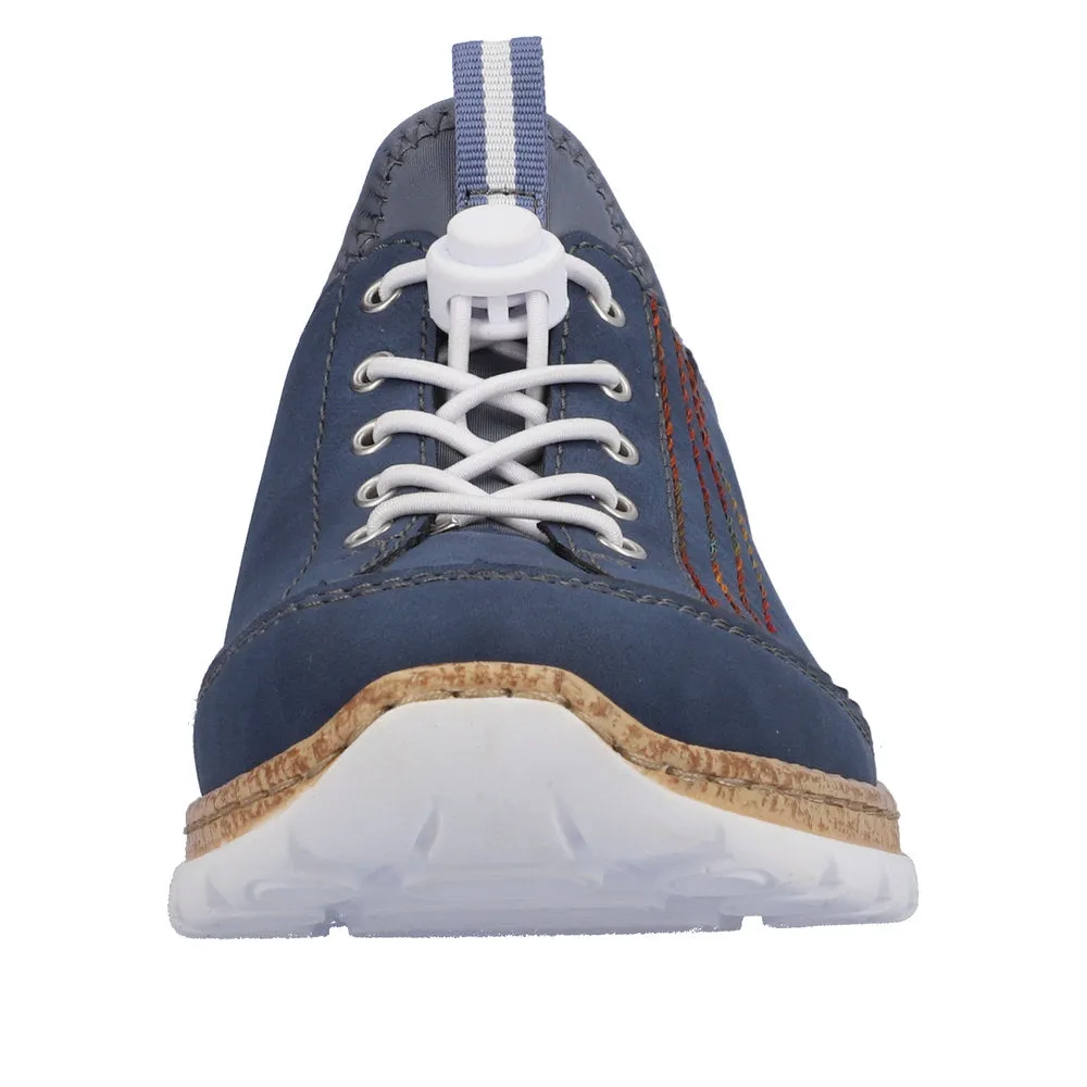 Ladies Rieker Lace Up Shoe Denim Style N42T0-14