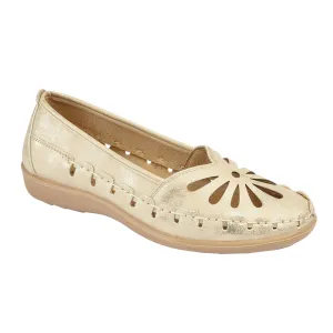 Ladies Slip On Shoes Oyster Beige Deia Summer