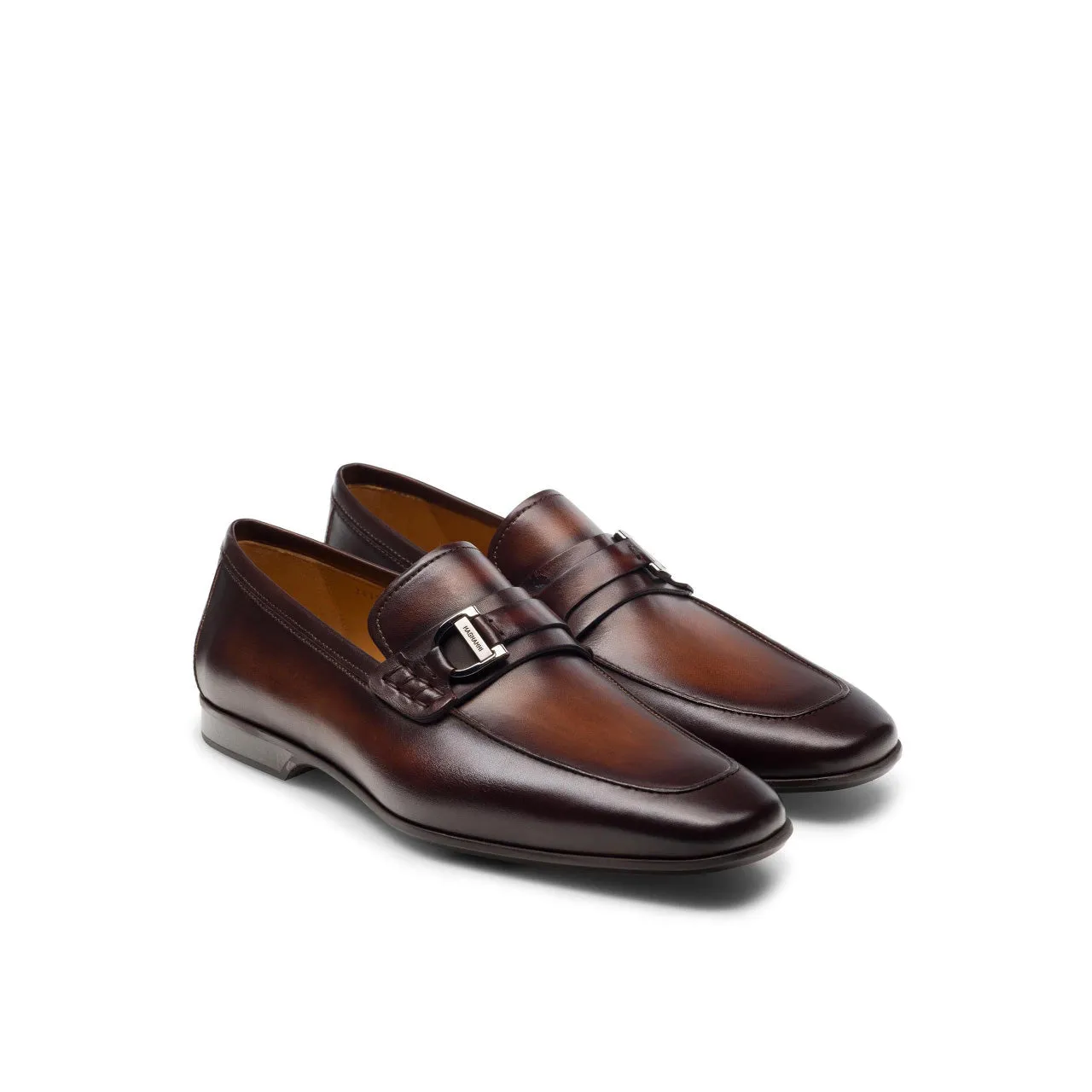 Magnanni 24379 Raso Men's Shoes Brown Calf-Skin Leather Slip-On Penny Loafers (MAGS1079)