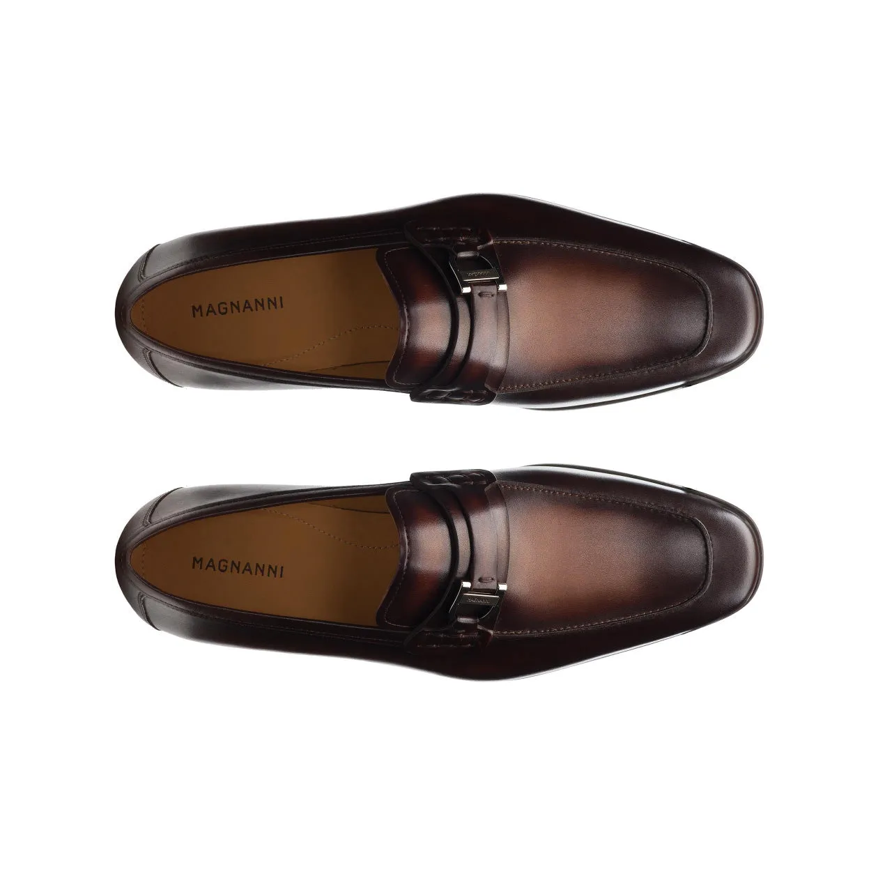 Magnanni 24379 Raso Men's Shoes Brown Calf-Skin Leather Slip-On Penny Loafers (MAGS1079)