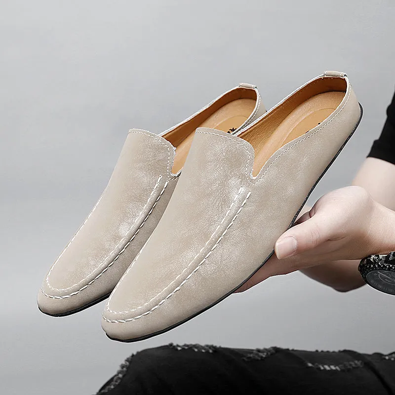 Men's Outdoor Breathable Casual Half Shoes Slip-On Driving Loafers | 8822