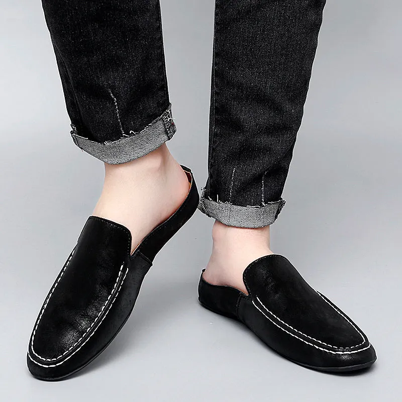 Men's Outdoor Breathable Casual Half Shoes Slip-On Driving Loafers | 8822