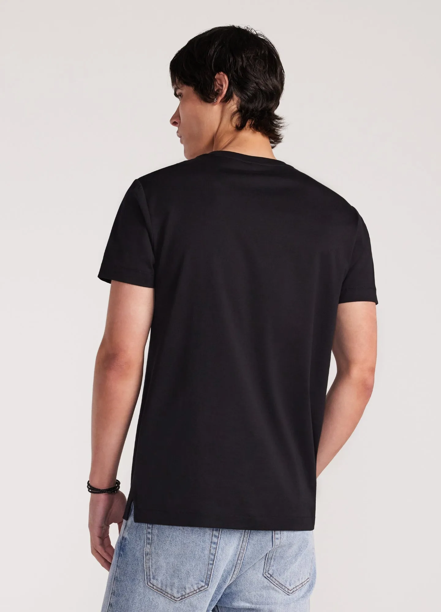 Mercerised Crew Neck T-Shirt Black