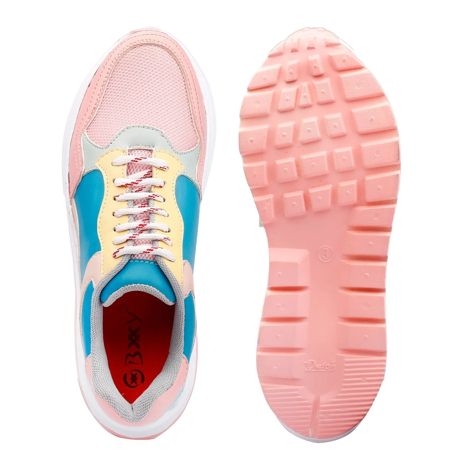 New Latest Women's Pu Leather Material Casual Running Lace up Shoes