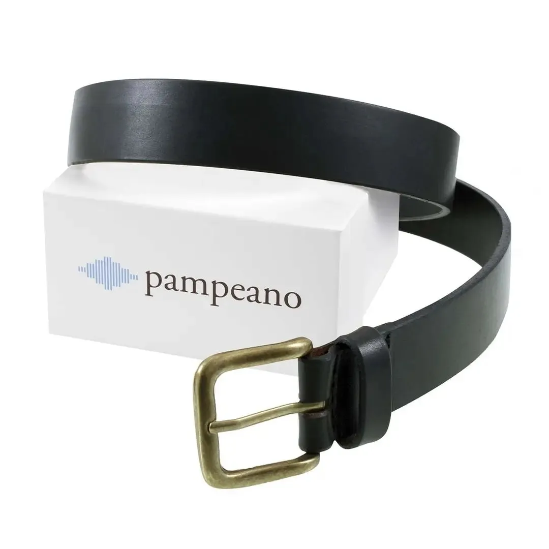 Nieto Plain Black Belt by Pampeano