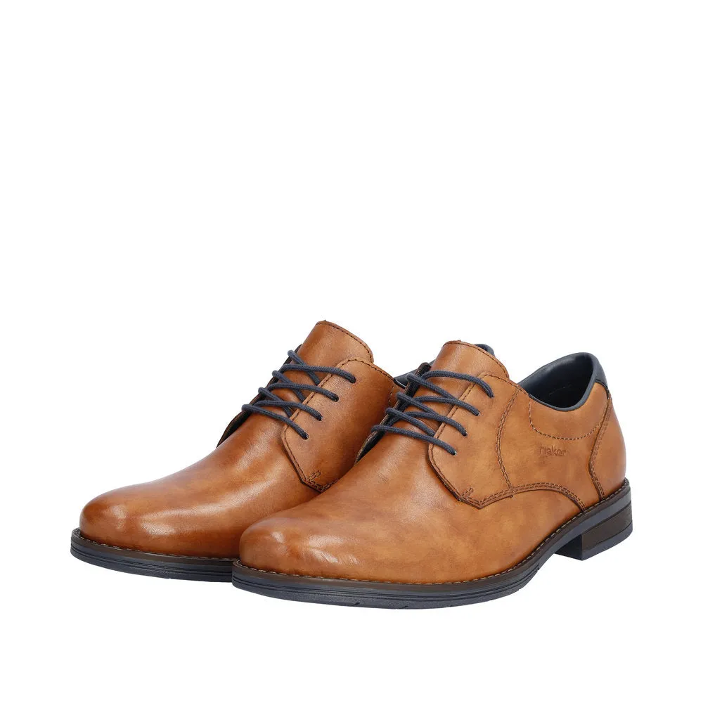 Rieker 10304-24 Dominik Mens Cognac Leather Lace Up Shoes