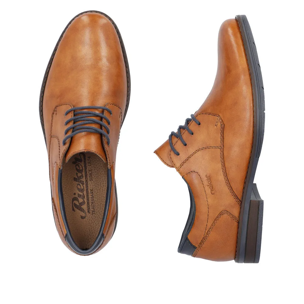 Rieker 10304-24 Dominik Mens Cognac Leather Lace Up Shoes