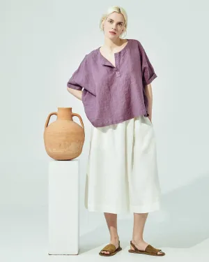 SION gathered linen skirt (SS24)