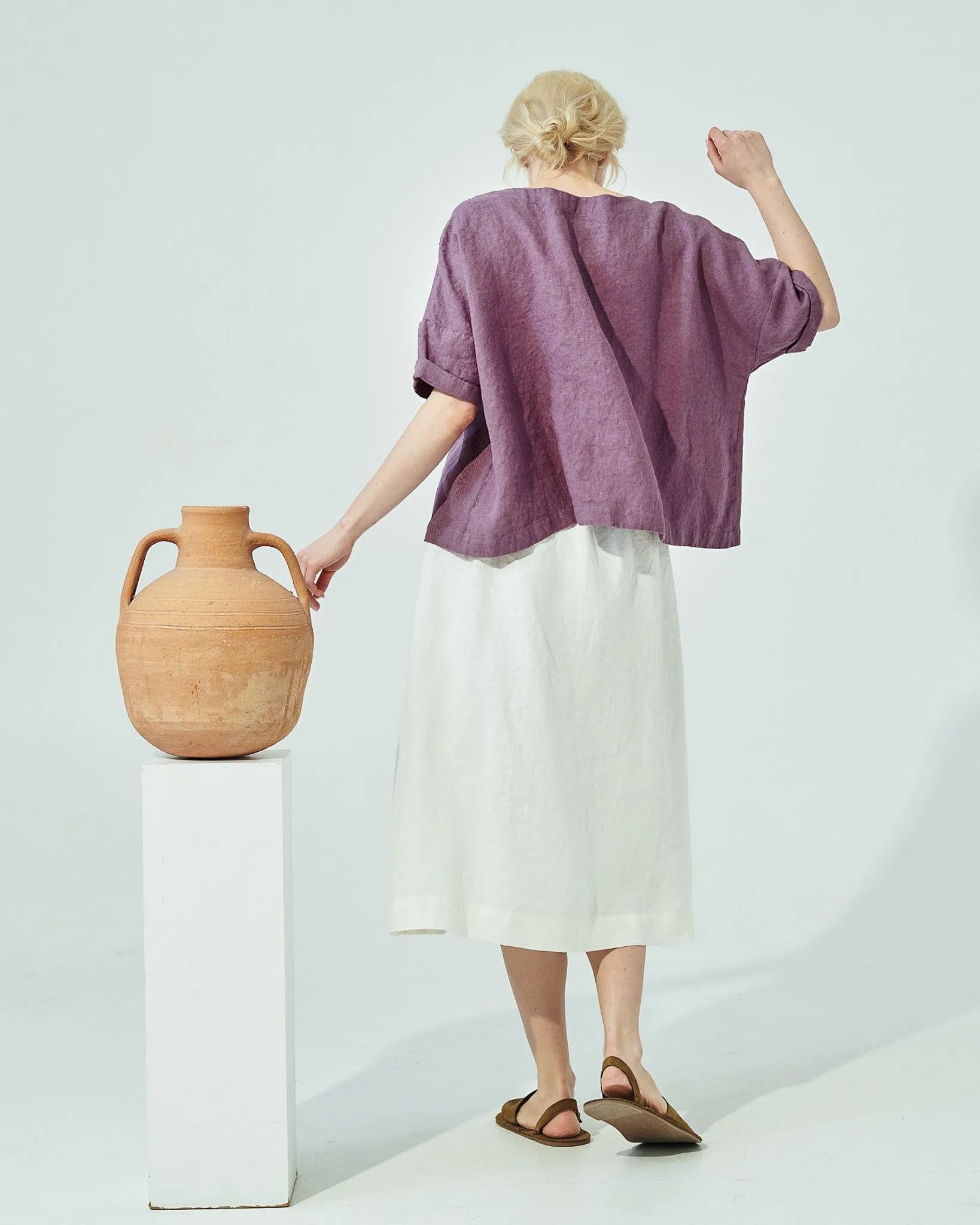 SION gathered linen skirt (SS24)