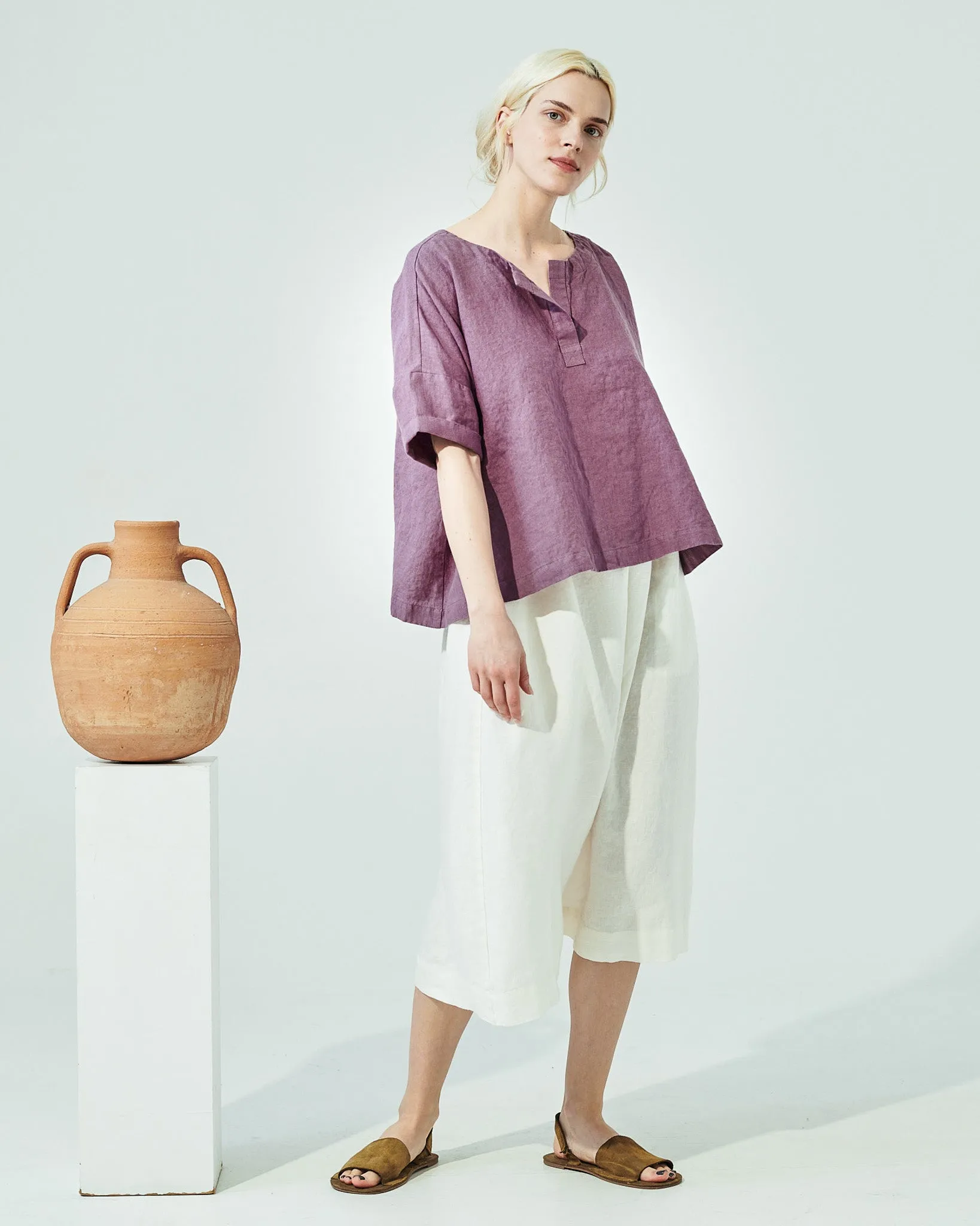 SION gathered linen skirt (SS24)