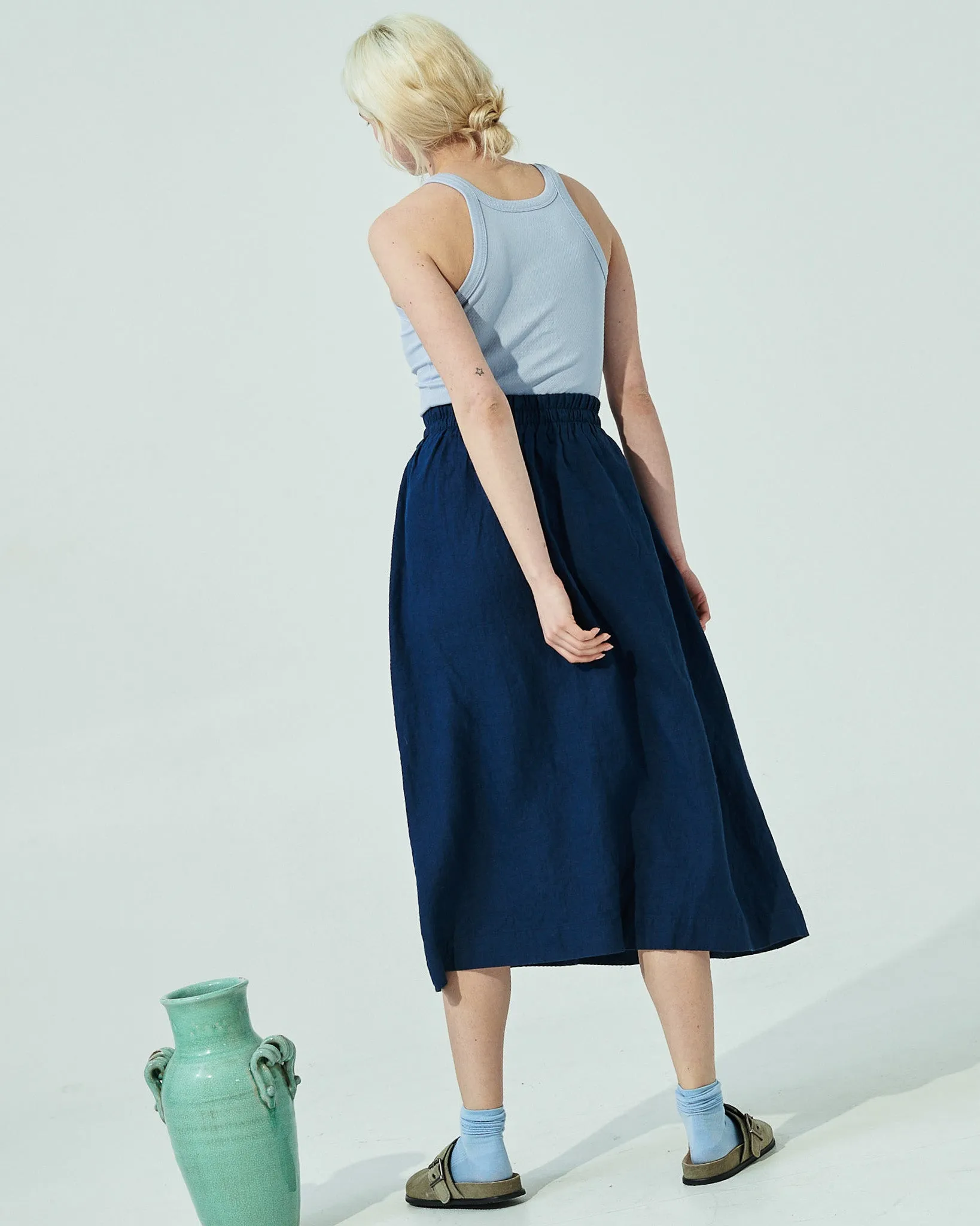 SION gathered linen skirt (SS24)