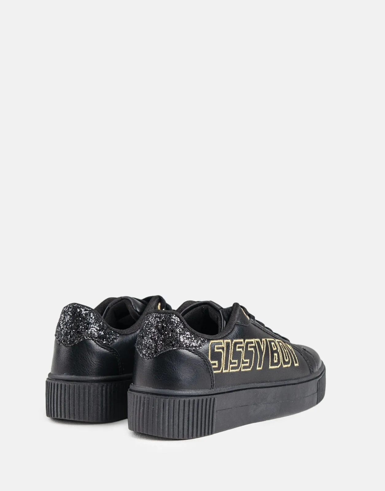 Sissy Boy Side Gold Font Black Sneaker