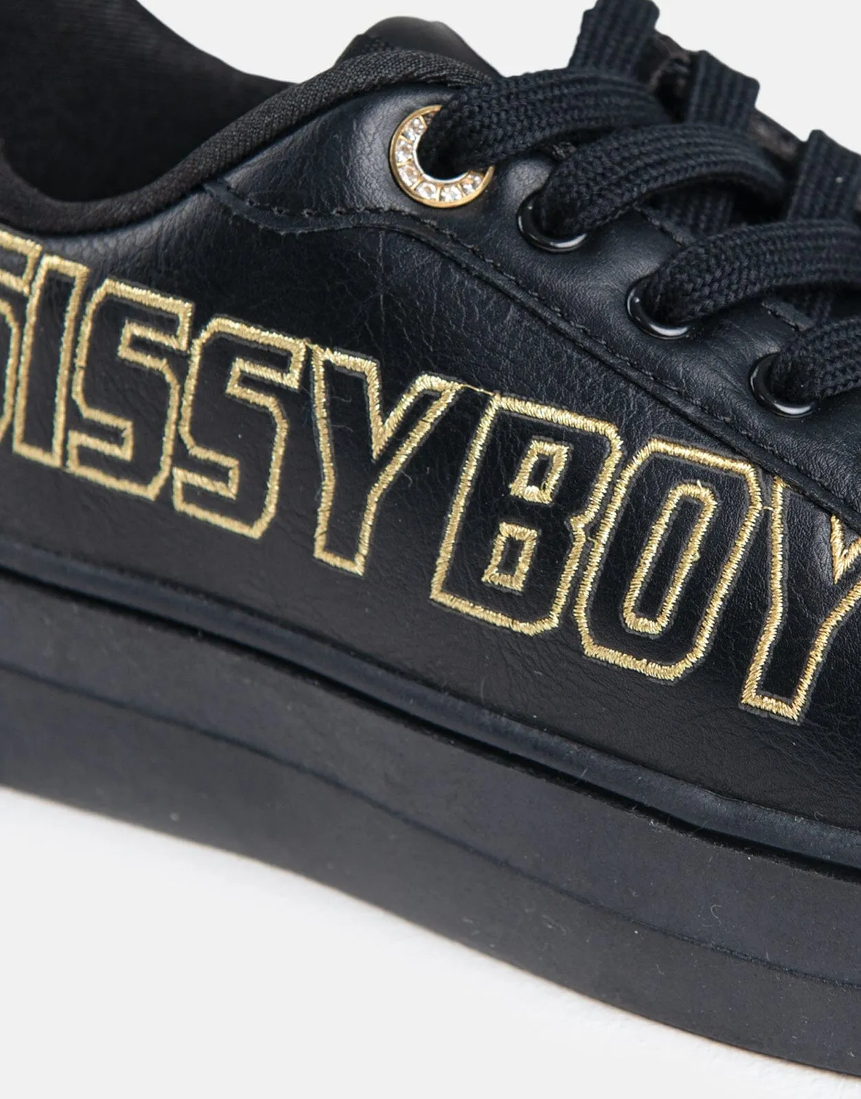 Sissy Boy Side Gold Font Black Sneaker