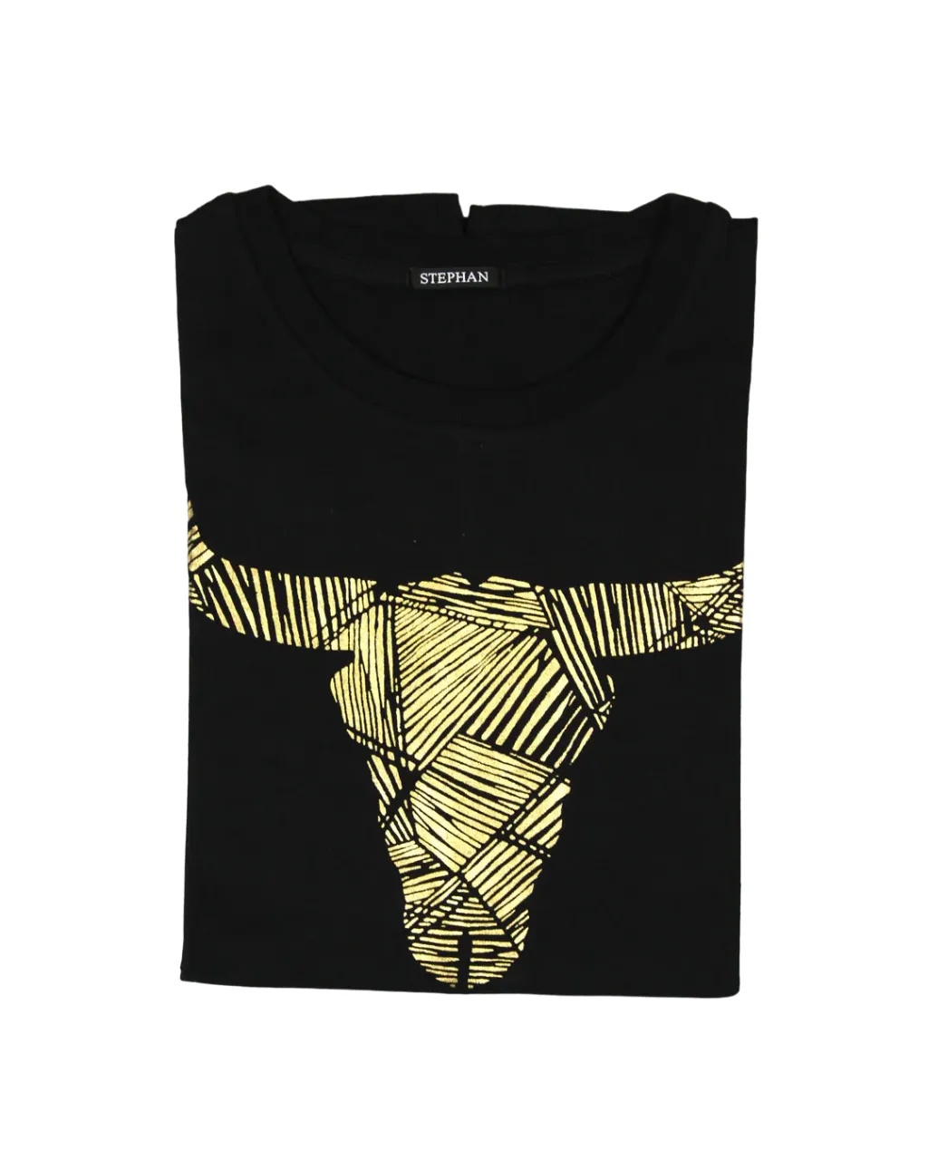 Stephan Kings Nguni Horn Art Black T Shirt