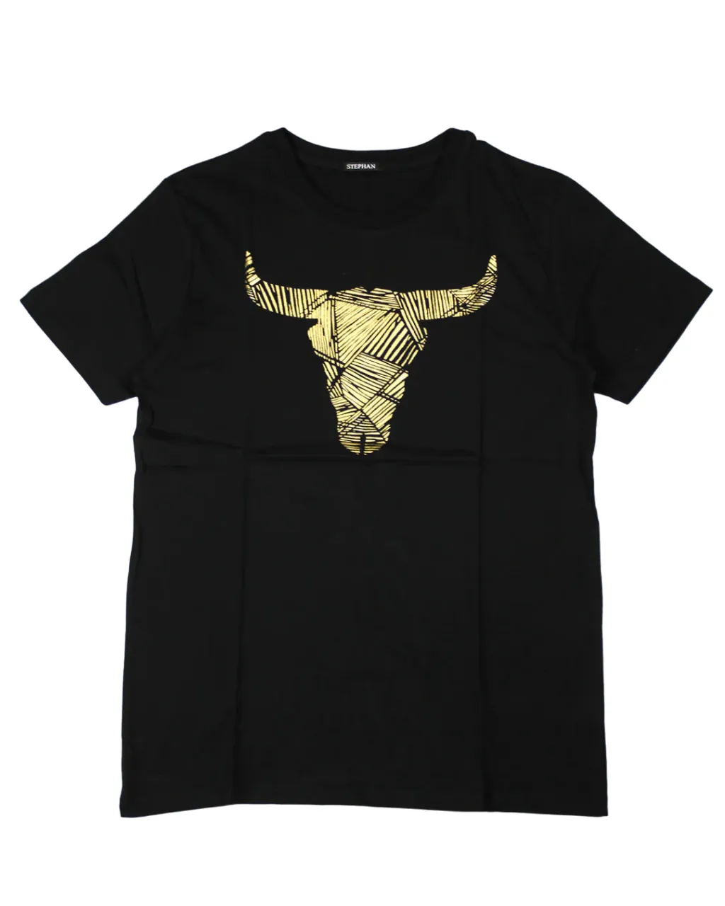 Stephan Kings Nguni Horn Art Black T Shirt