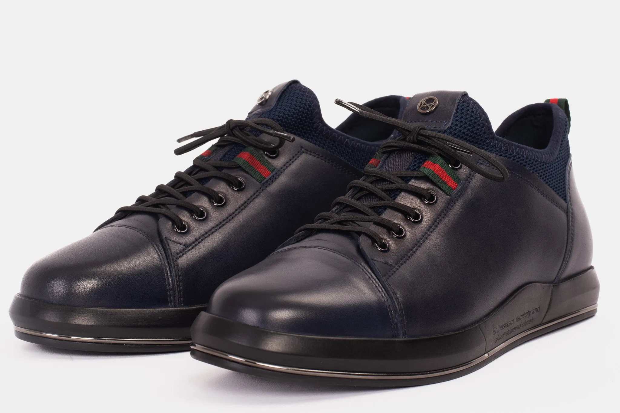 The Hoxton Navy Leather Men  Sneaker Final Sale!