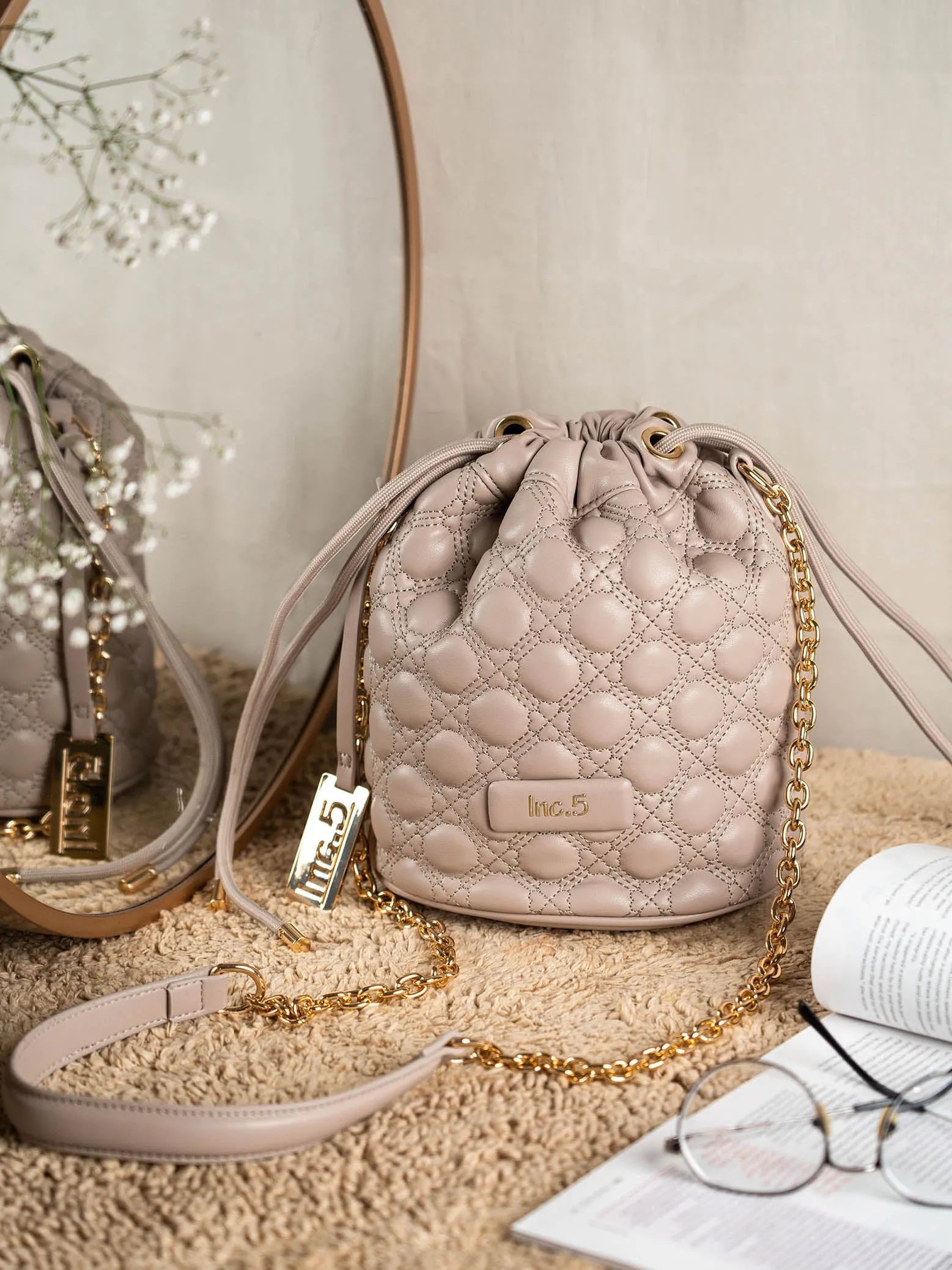 Women Beige Textured Potli Bag